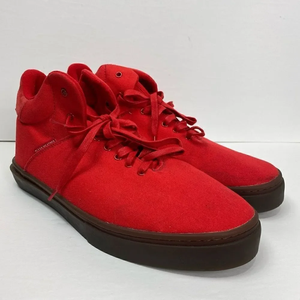 Clear Weather The One Ten Mid Top Sneaker Shoes Red Water Resistant Size 13